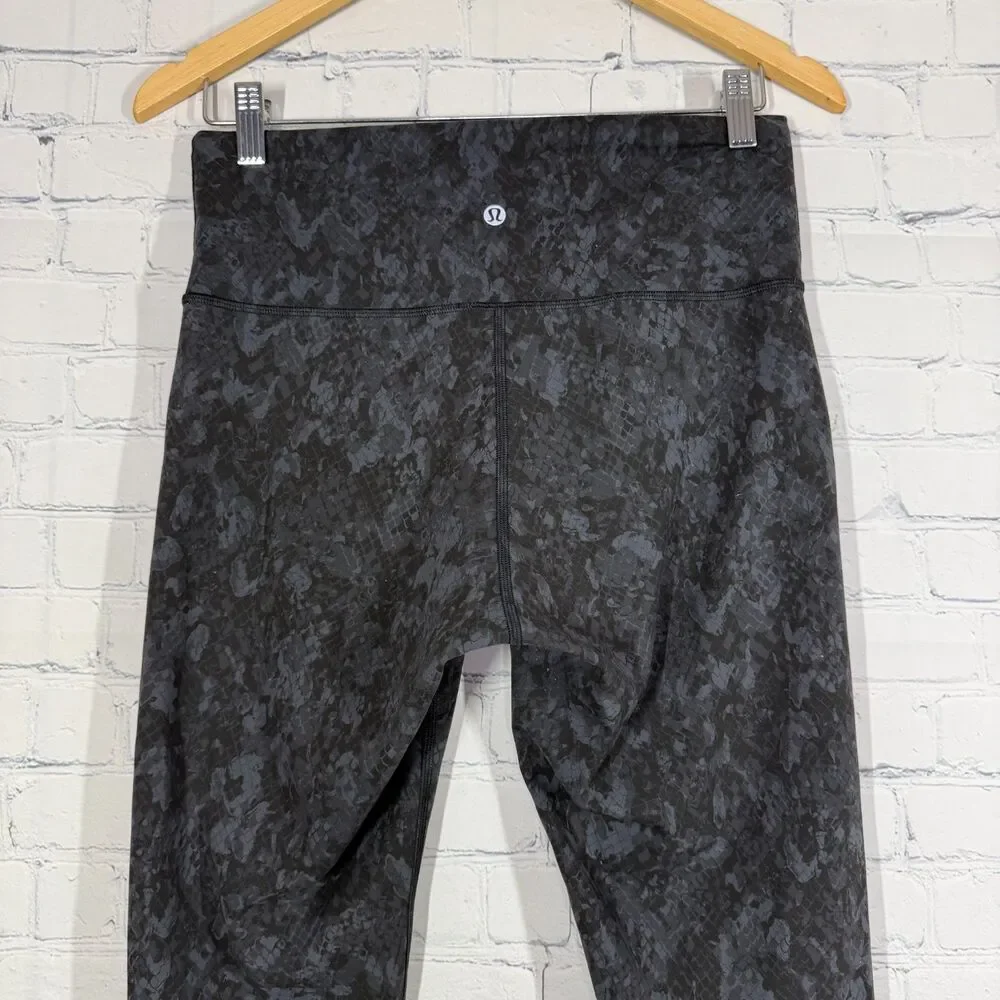 Lululemon Align High Rise Pant 25” Women Size 10 Black Camouflage Yoga Leggings